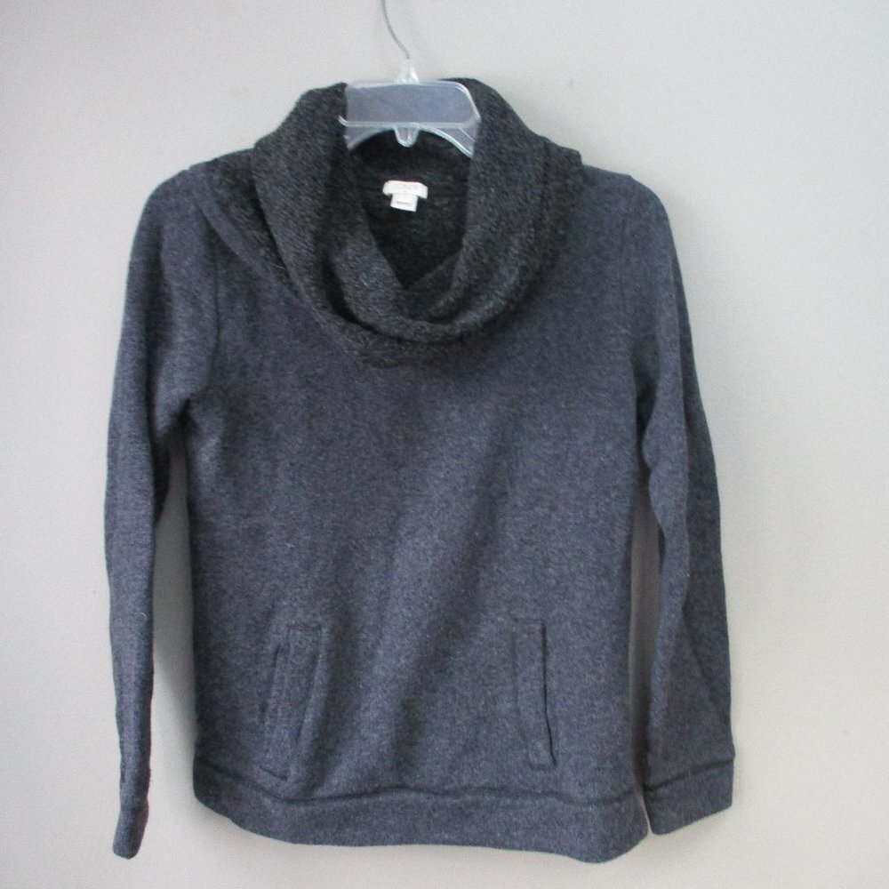 Womens J Crew Sweatshirt Cowl Neck Gray Size small Loose Boho Fit